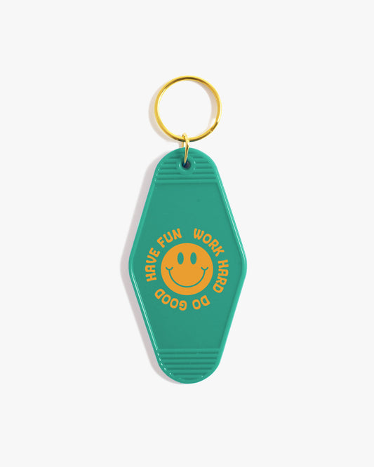 Work Hard Do Good Have Fun Keychain