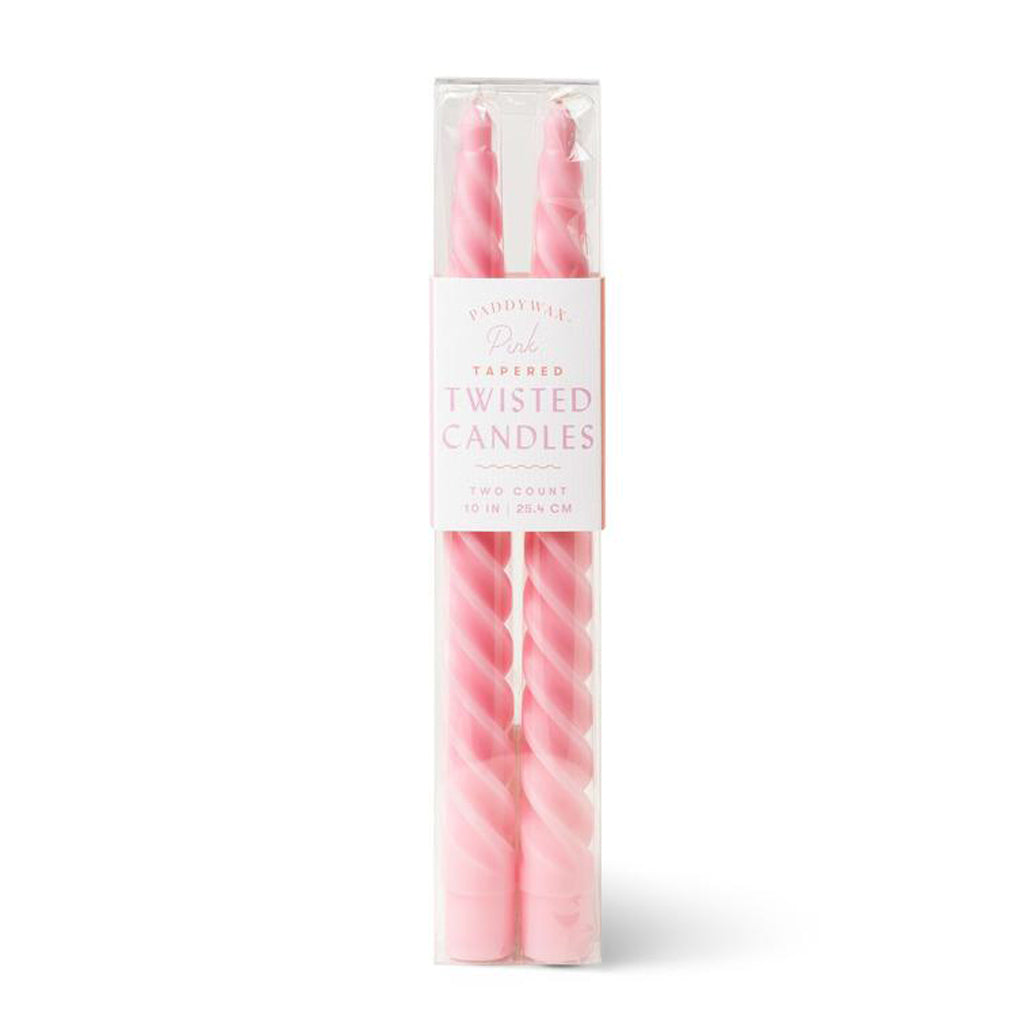 Twisted Taper Candles - Pink