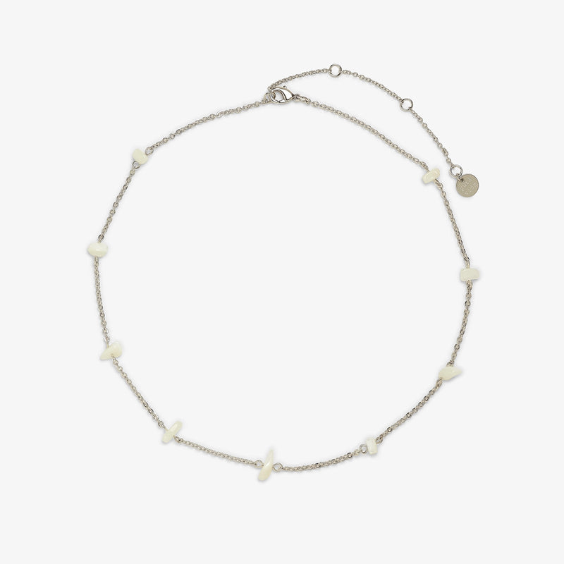 Pearl Chip Choker - Silver