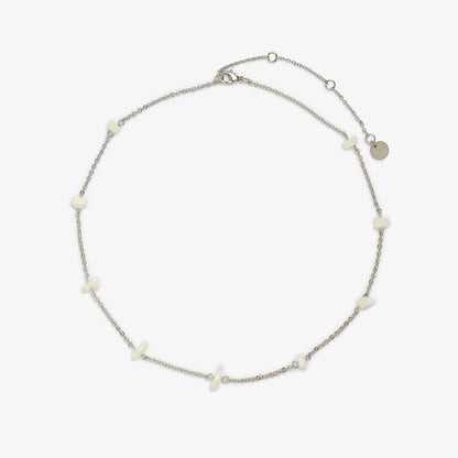 Pearl Chip Choker - Silver
