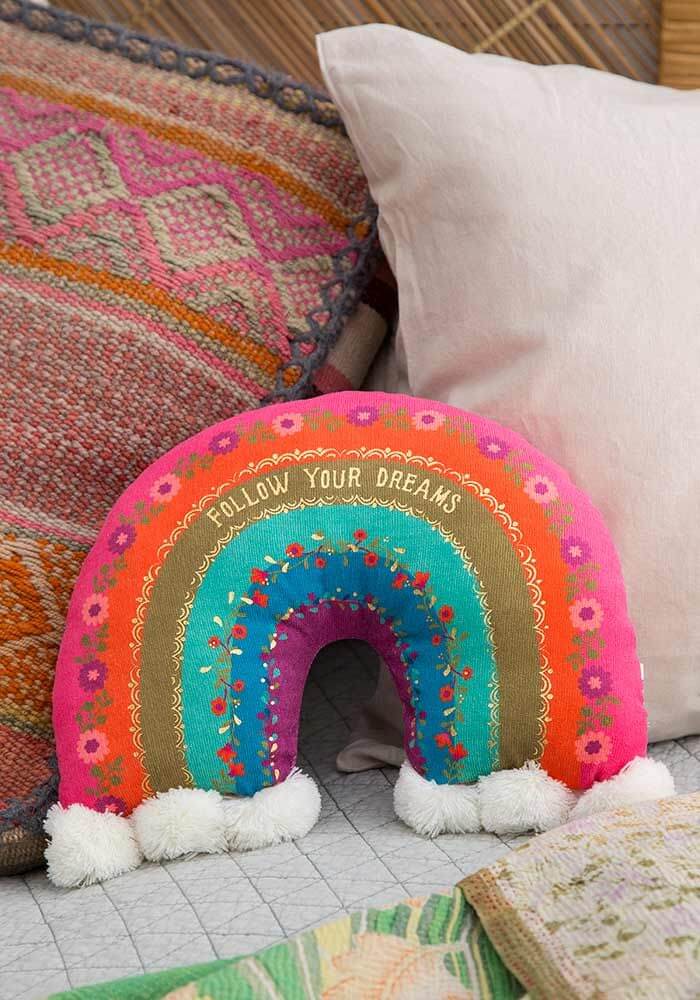Natural Life Happy Pillow Rainbow