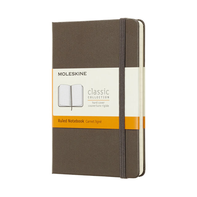 Classic Pocket Ruled Hard Cover Journal - Earth Brown