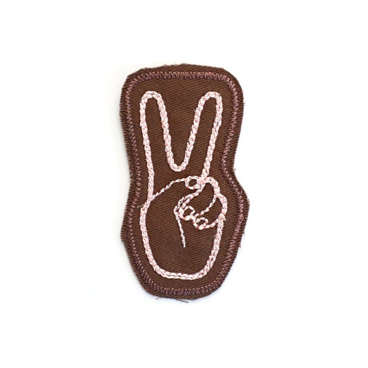 Peace Stitched Patch (Brown)