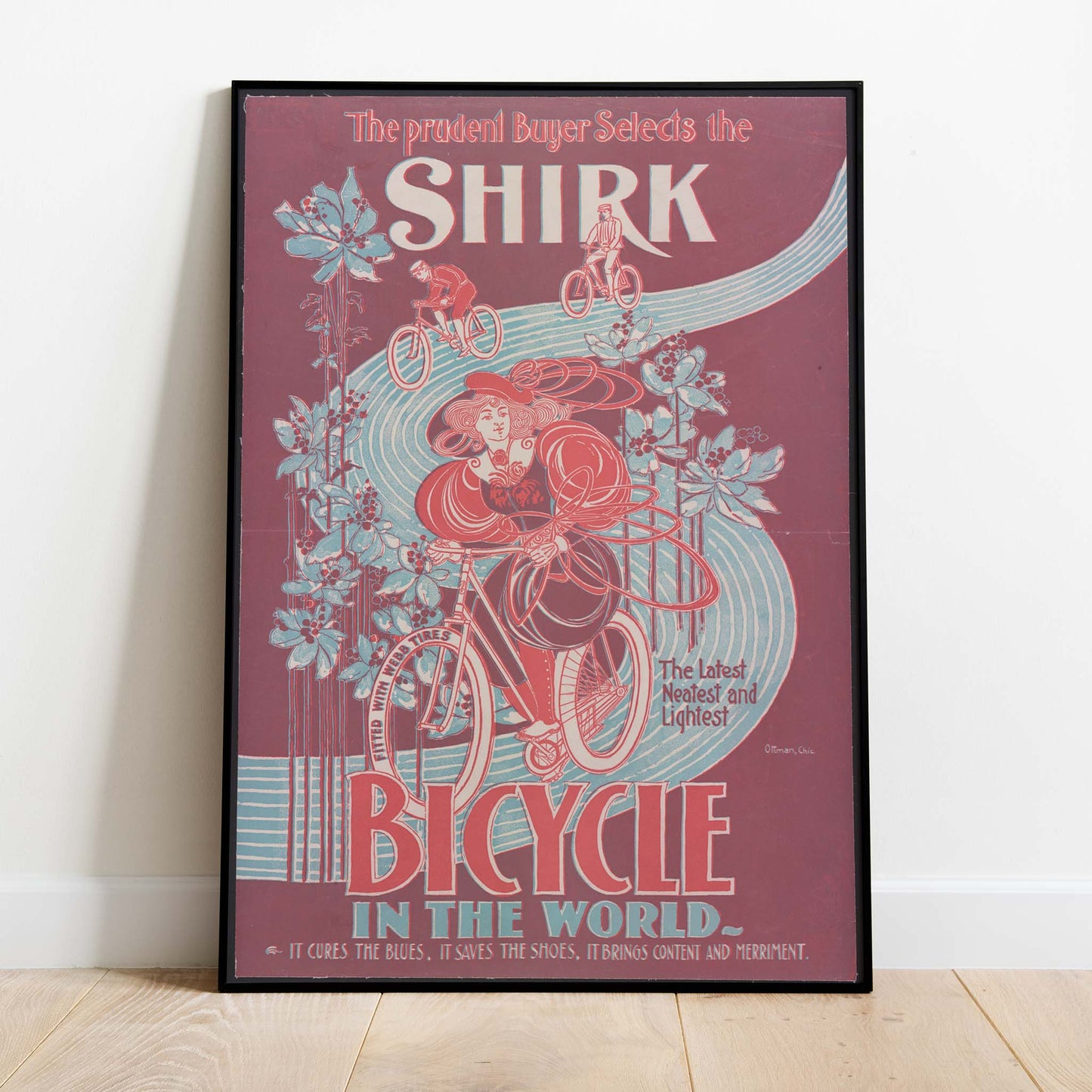 Vintage Shirk Bicycle Print