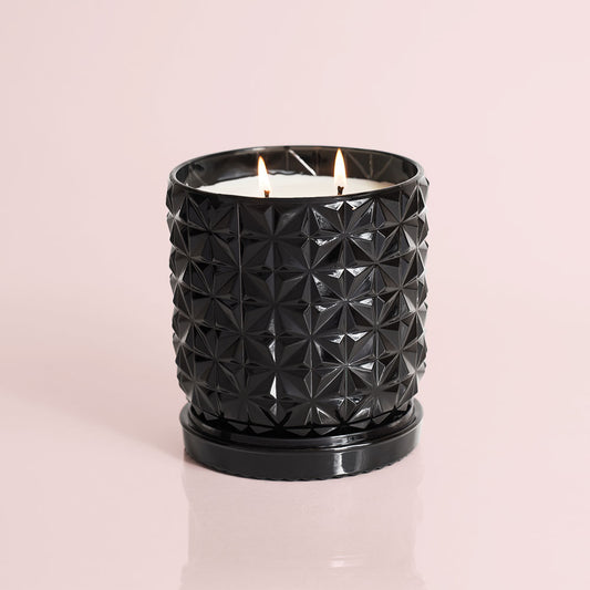 Jumbo Gilded Muse Black Faceted Jar - Smoked Clove & Tabac