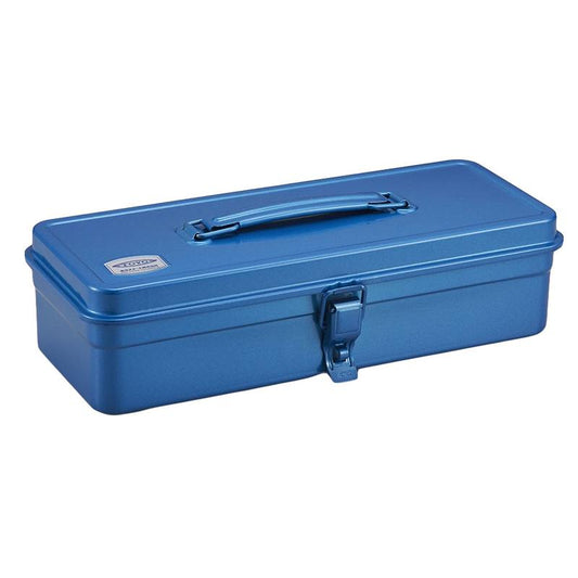 Steel Toolbox w Top Handle & Flat Lid - Blue
