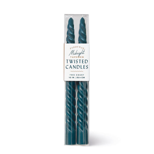 Twisted Taper Candles - Midnight Blue
