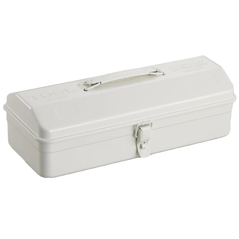 Steel Toolbox w/ Top Handle & Camber Lid - White