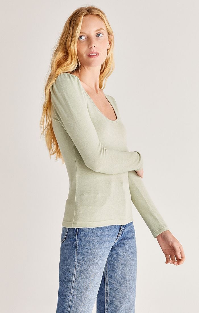 Storme Marled Top - Pistachio